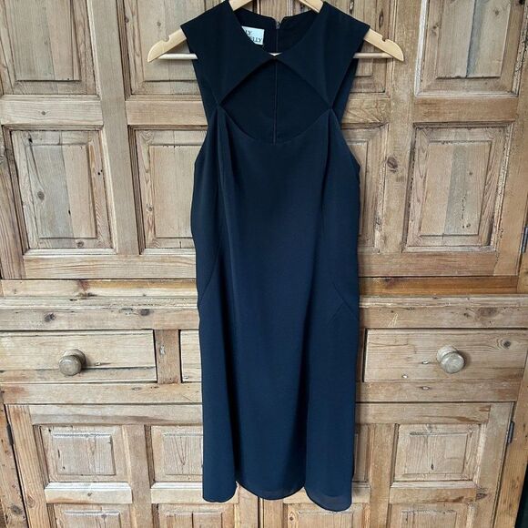 Vintage Sully Bonnelly 6 Black Dress Sleeveless Cutout Chest Cocktail LBD Y2K‎ - Picture 1 of 12